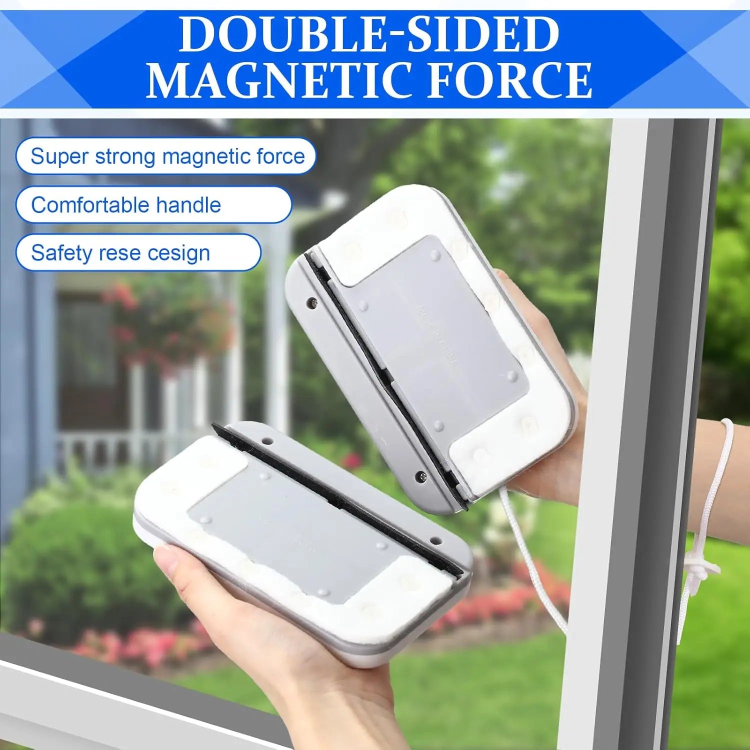 Magnetic Window Cleaner Tool Double-Sided Magnet Glass Brush Glazing Wiper Specialized Double Glazed Outside High Windows Washer