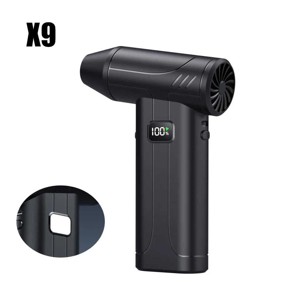 200,000RPM Violent Fan Air Blower – Brushless Turbo Jet, 52m/s Winds, Type-C Charging"