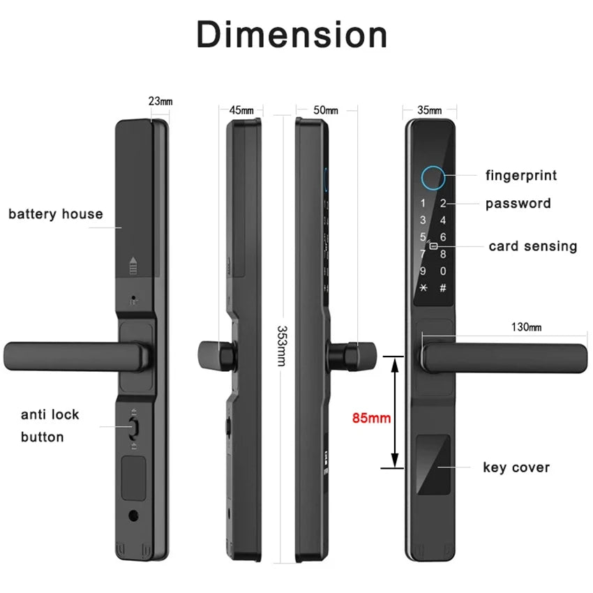 Smart Sliding Door Fingerprint Lock