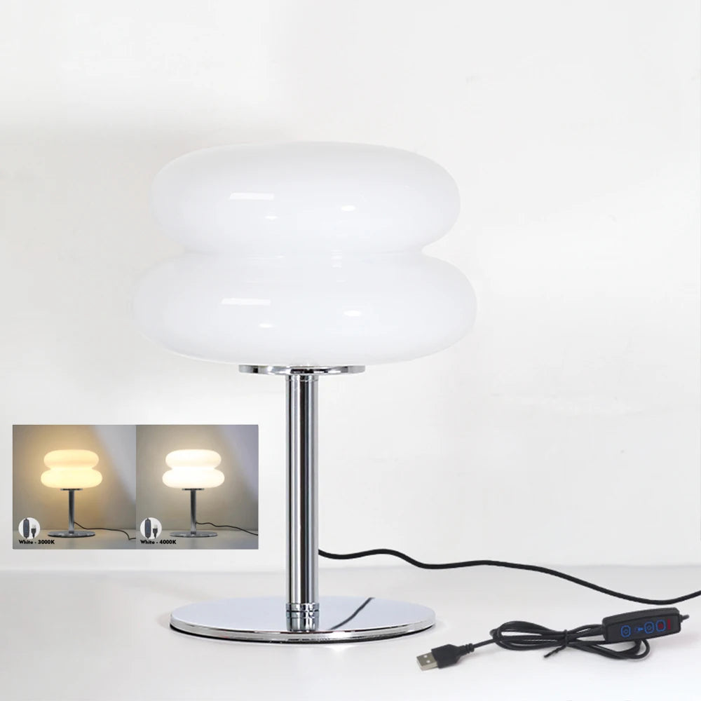Modern Macaron LED Table Decor Lamp USB Dimming Desk Light Indoor Lighting Living Room Bedroom Bedside Decoration Bar Lamp