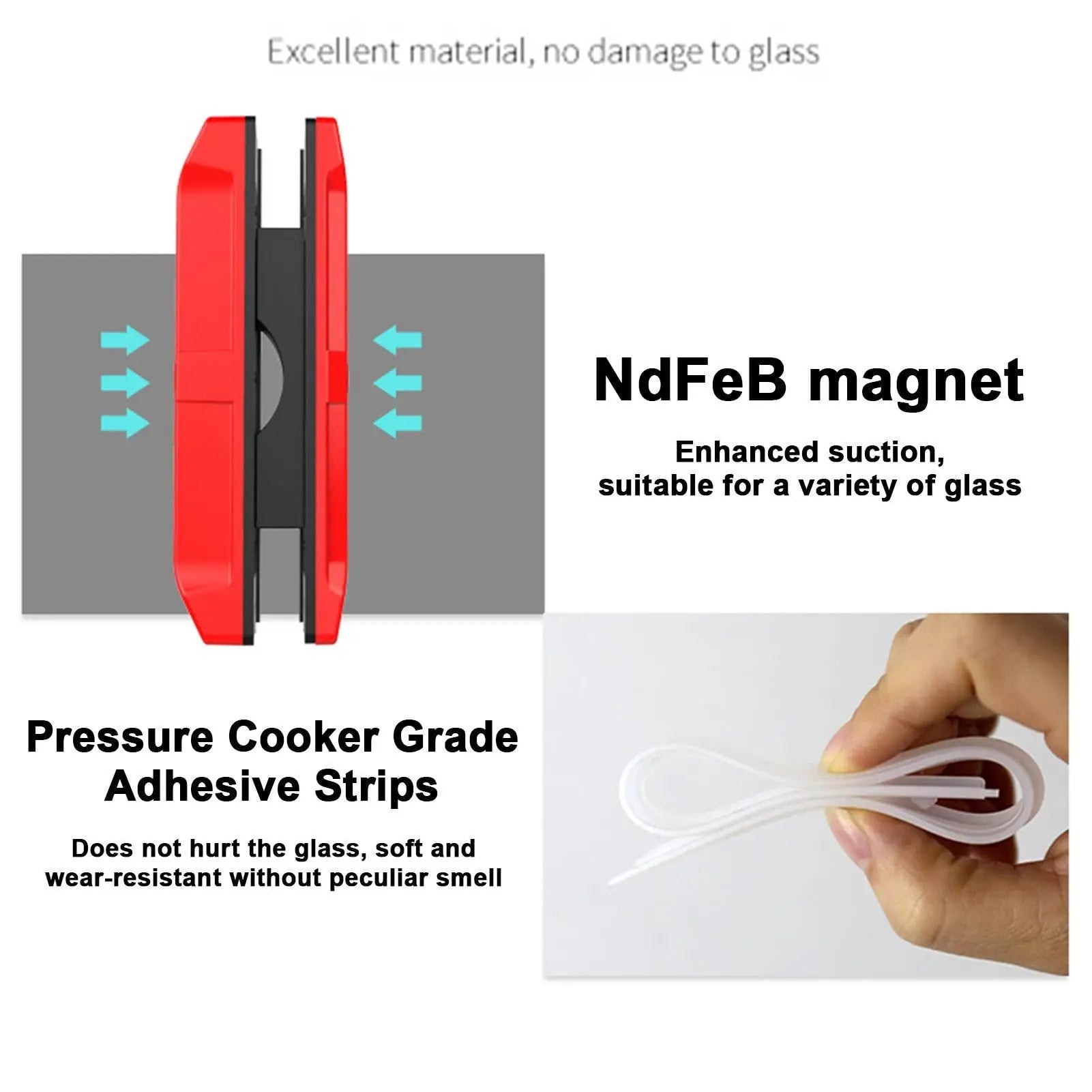 Magnetic Glazing Single Layer Magnet Window Cleaner Tool Brush Windows for Insulating Glass Durable Plastic Construction