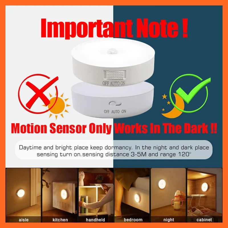 Motion Sensor Light USB Rechargeable Night Light