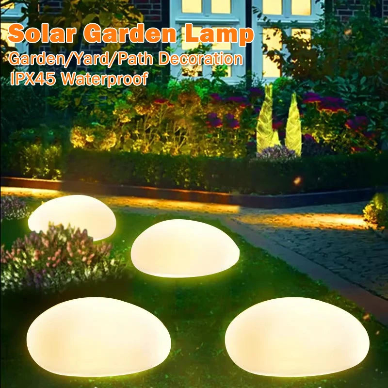 Solar Garden Lights Outdoor, Waterproof Solar Powered Stone Light,Outdoor Landscaping lights for Garden Pathway Yard Lawn light
