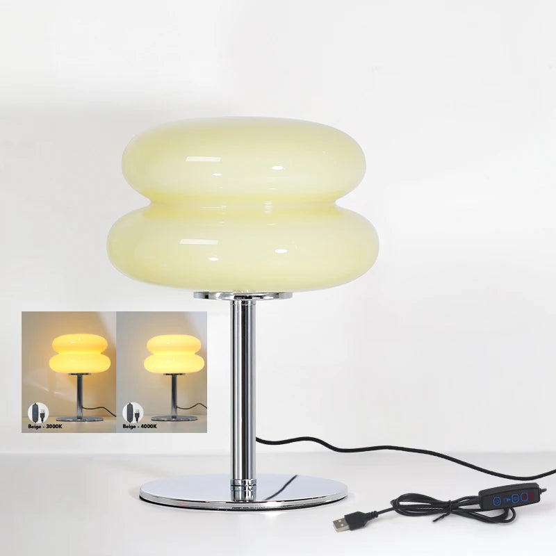 Modern Macaron LED Table Decor Lamp USB Dimming Desk Light Indoor Lighting Living Room Bedroom Bedside Decoration Bar Lamp