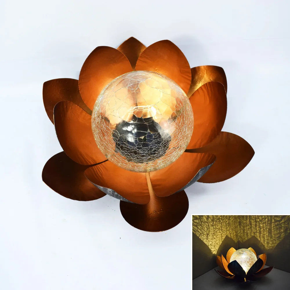 Solar Garden Lights Outdoor Waterproof LED Lotus Lamp Sunlight Yard Patio Lawn Path Driveway Decor Landscape Lights