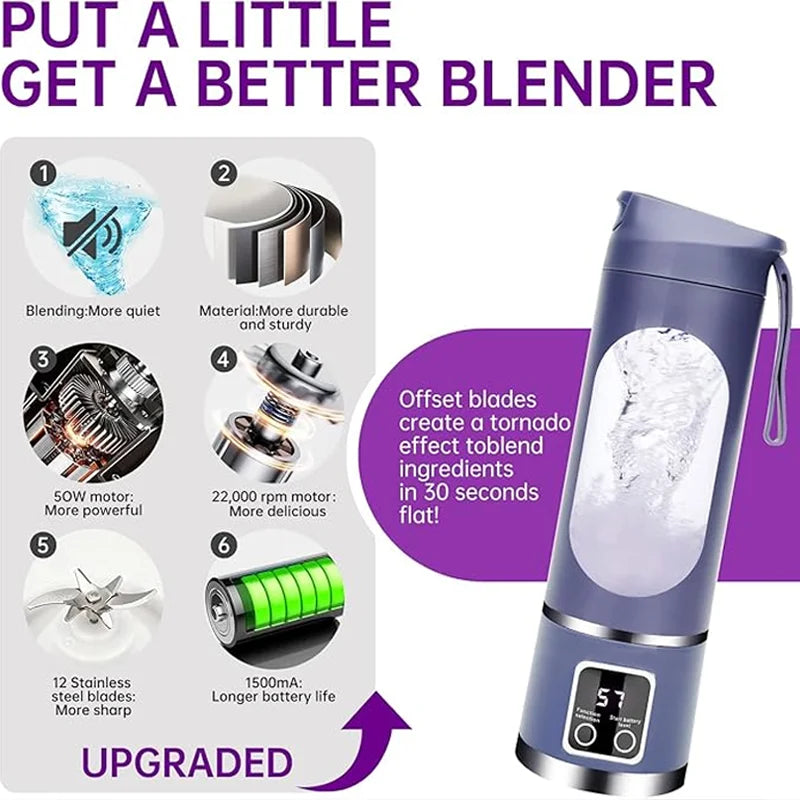 Portable Blender Juicer Stainless Steel Blade