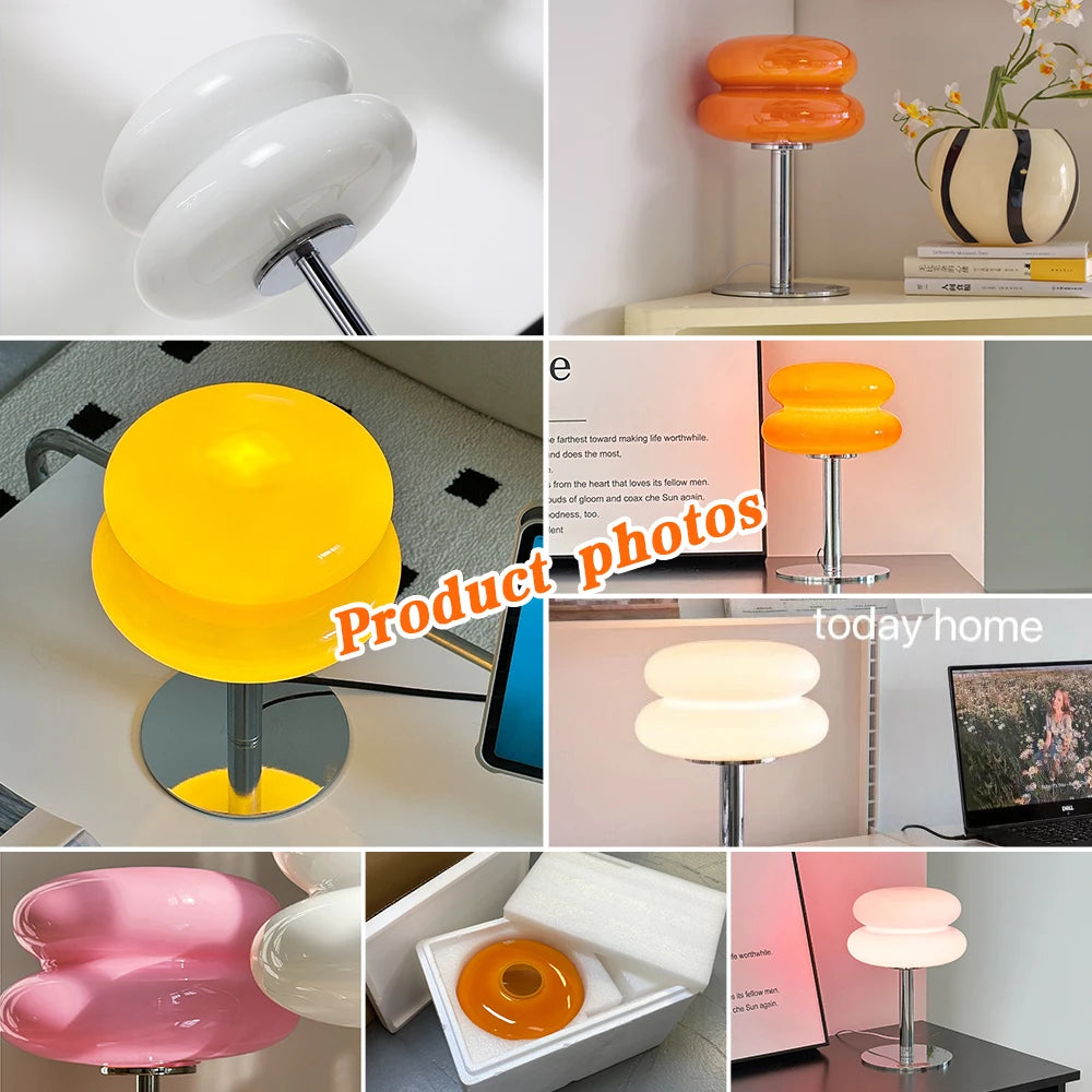 Modern Macaron LED Table Decor Lamp USB Dimming Desk Light Indoor Lighting Living Room Bedroom Bedside Decoration Bar Lamp