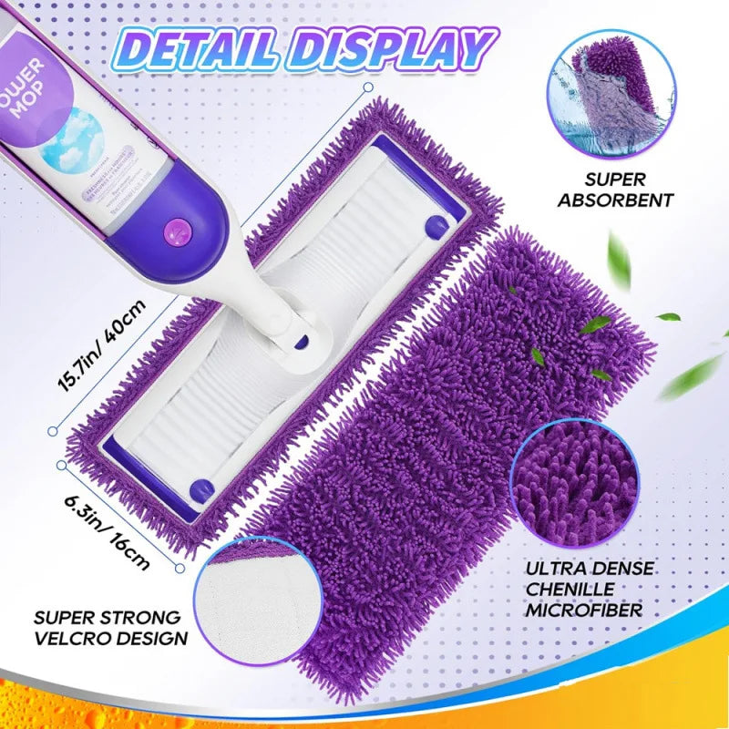 Reusable Washable Swiffer PowerMop Mop Pad Alternative - Cleaning Mop Pad Substitute for Spray Cleaner