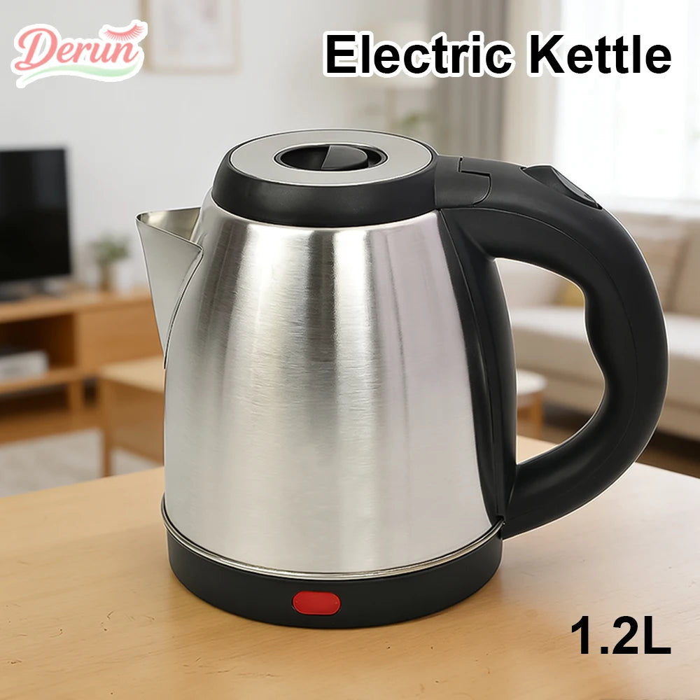 1.2L Electric Kettle AStainless Steel Auto Shut Off Anti-dry Burning Fast Heating Water Heater for Kitchen Daily Use