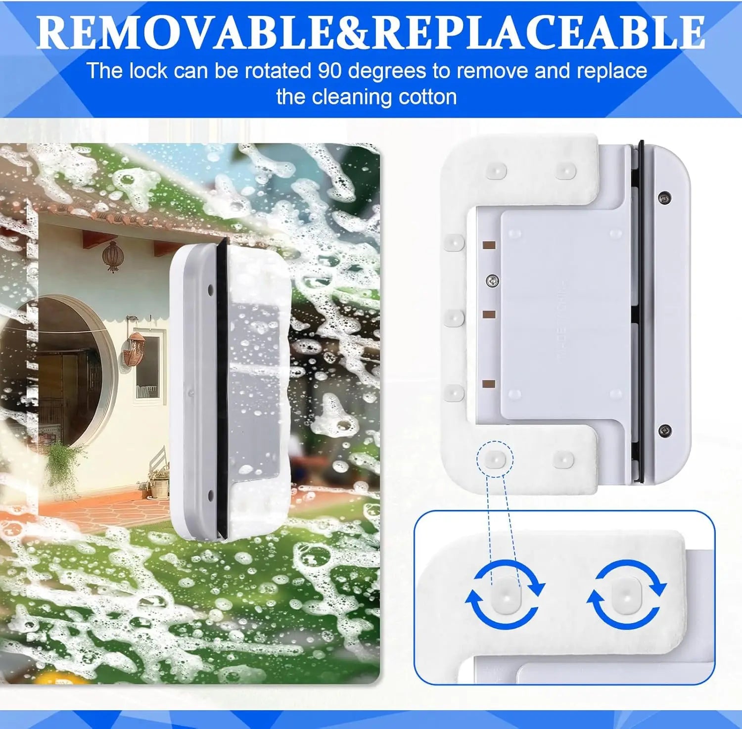 Magnetic Window Cleaner Tool Double-Sided Magnet Glass Brush Glazing Wiper Specialized Double Glazed Outside High Windows Washer