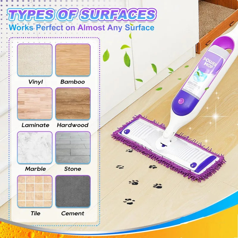 Reusable Washable Swiffer PowerMop Mop Pad Alternative - Cleaning Mop Pad Substitute for Spray Cleaner