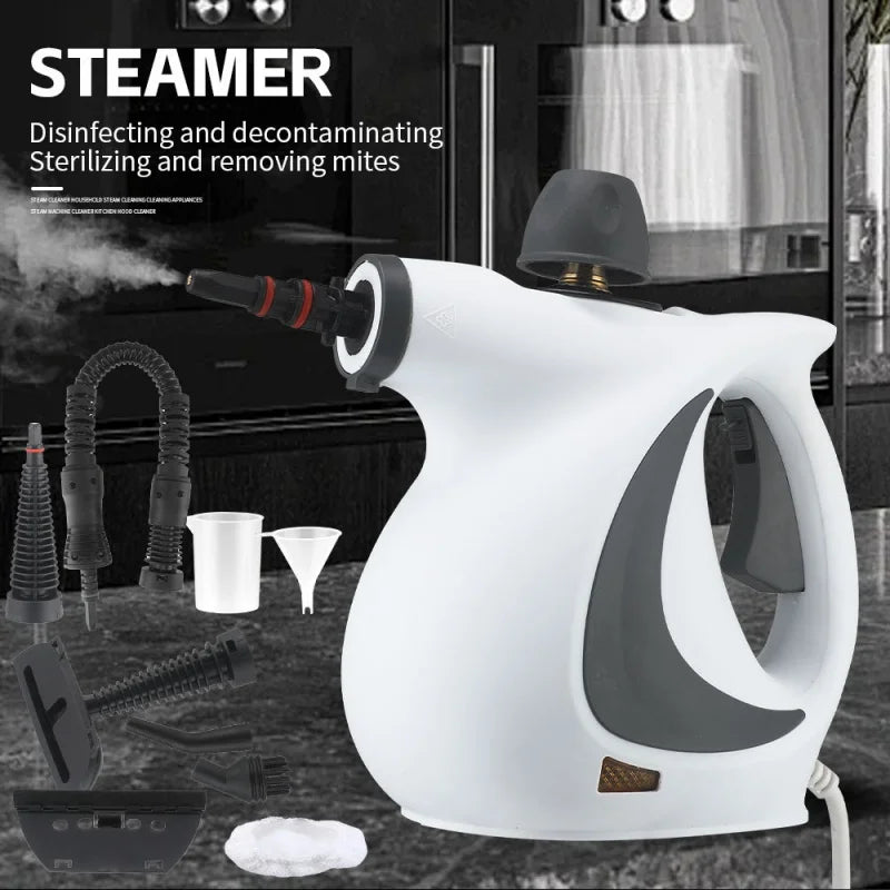 1050W Handheld Steam Cleaner – High Temp & Pressure for Kitchen & AC Cleaning"