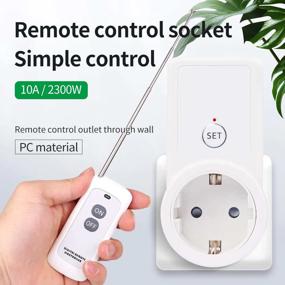 Smart Remote Control Socket Wireless Power Outlet Light Switch 220V 16A EU Plug Socket Power Outlet 433mhz Wireless Control