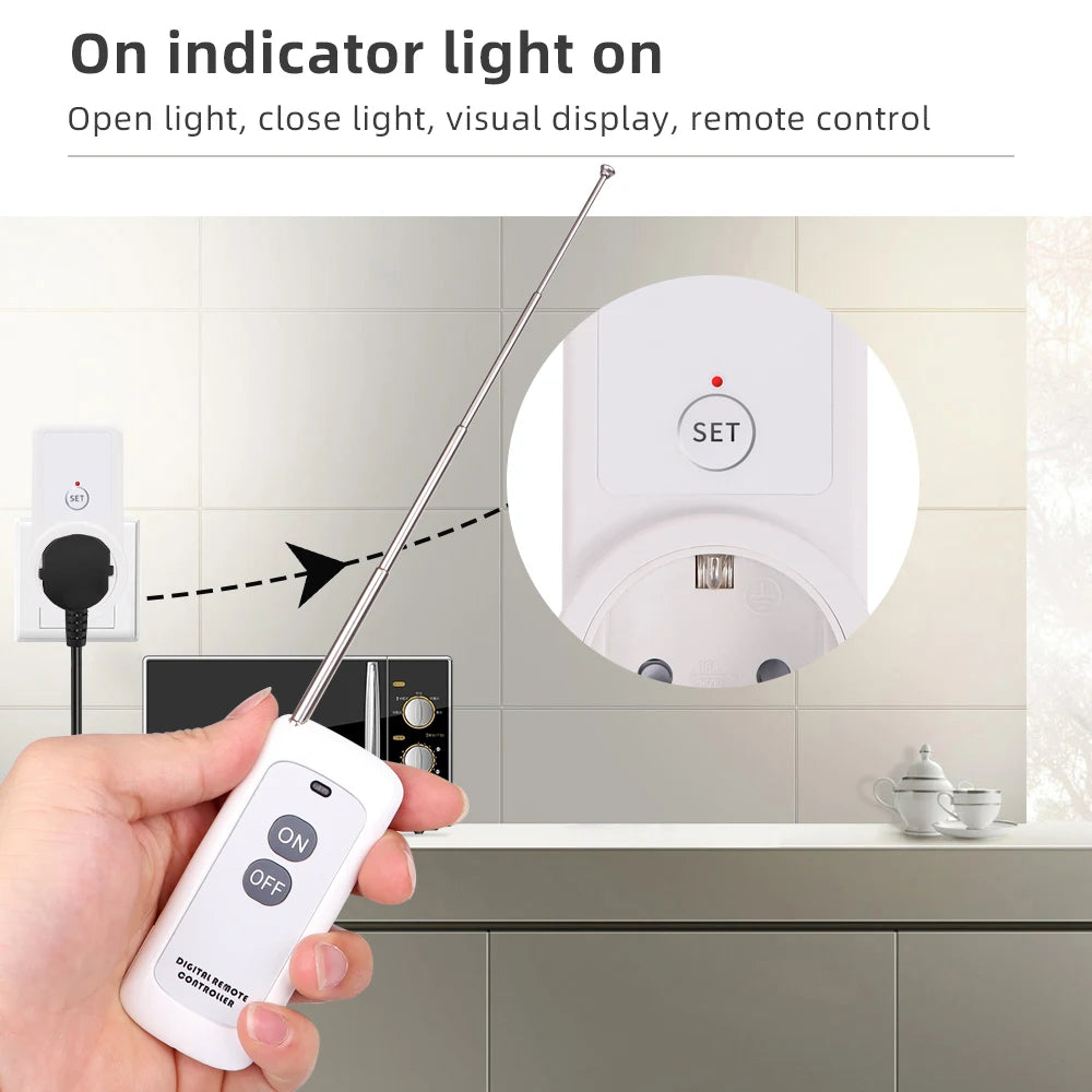 Smart Remote Control Socket Wireless Power Outlet Light Switch 220V 16A EU Plug Socket Power Outlet 433mhz Wireless Control
