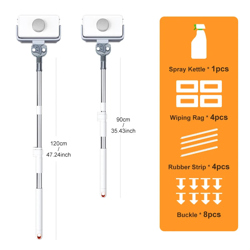 Professional Magnetic Window Cleaner – Double-Sided with Telescopic Rod"