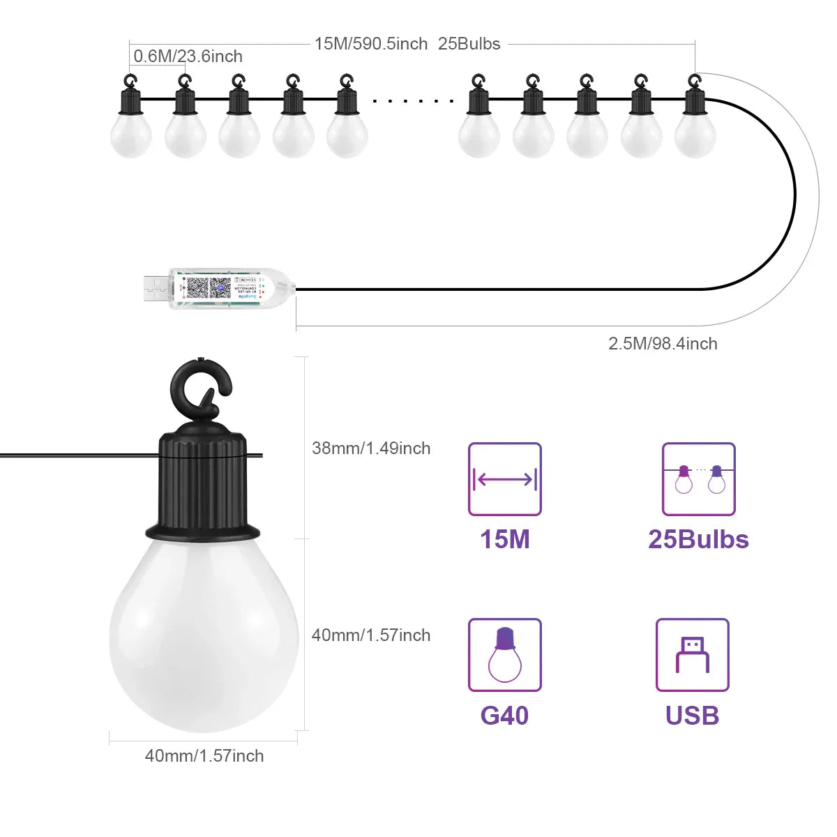 WiFi Smart LED String Lights