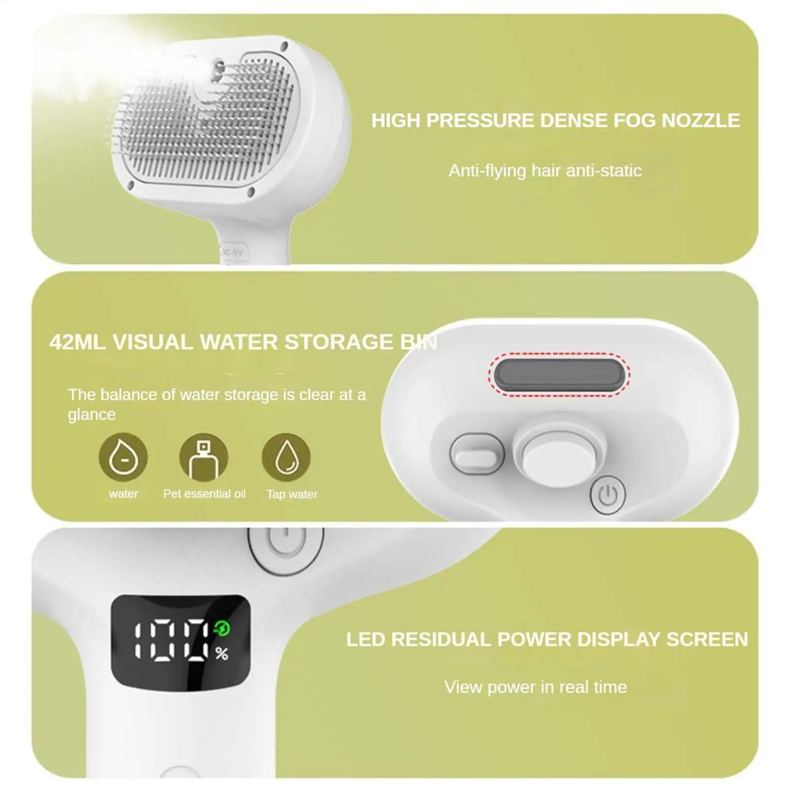 Pet Hair Remover Spray & Grooming Comb –