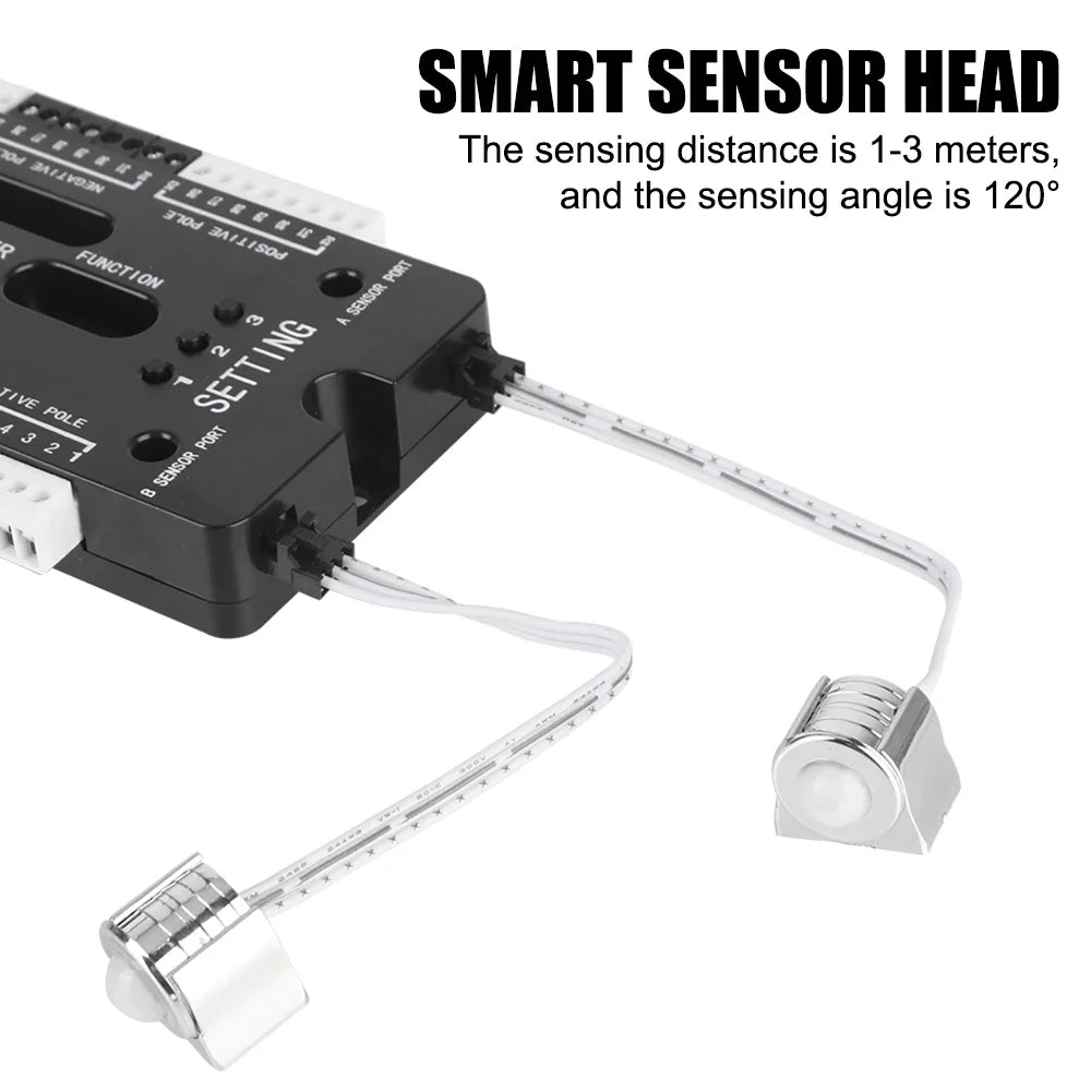 Stair Light Controller Kit 32 Channels LED Motion Sensor DC 12V 24V Adjustable Brightness For Stairs Flexible Strip