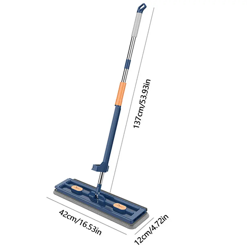 42cm Flat Mop – No Hand-Wash, Absorbent Wet & Dry Cleaning Mop"