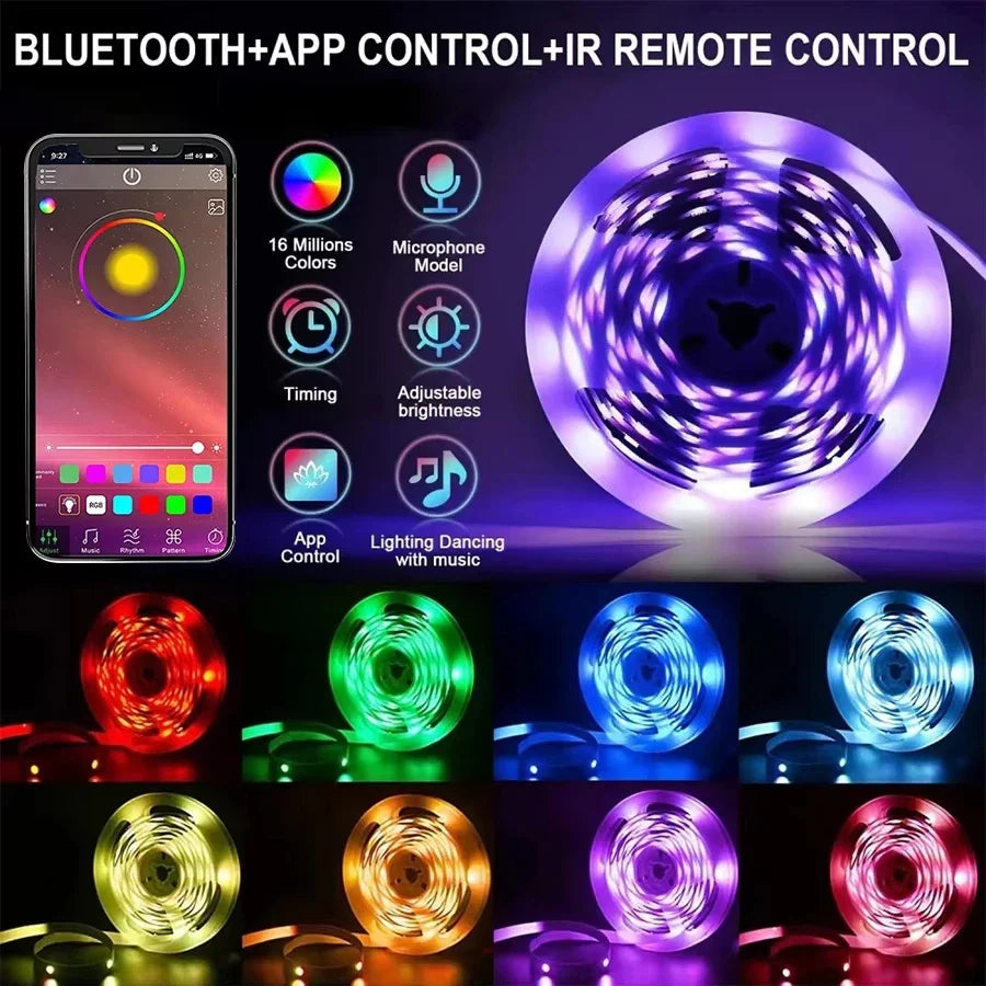 Smart LED Gaming Light Strip RGB 5050 USB 5V Music Sync 24/44key Remote APP Control Flexible Tape for Gaming Room TV Backlight
