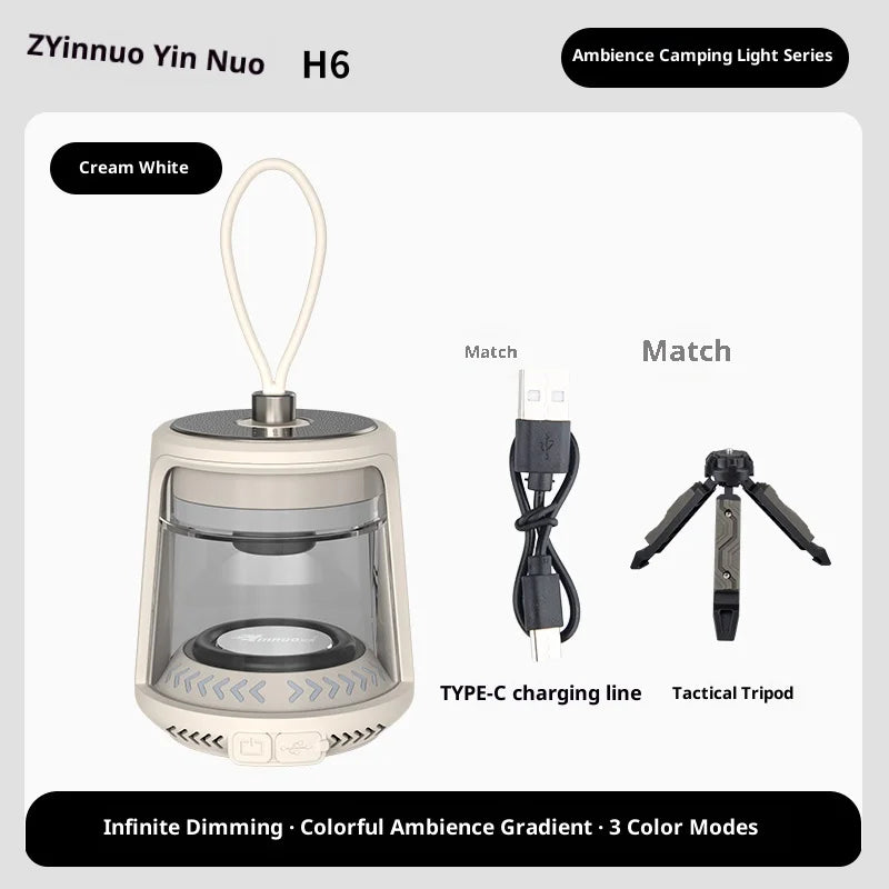 Camping Lantern Warm Light Long Battery Life Portable Tent Light Outdoor Camping Hanging Lamp Rechargeable Atmosphere Lighting