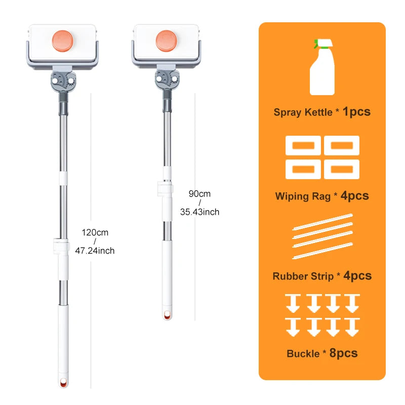 Professional Magnetic Window Cleaner – Double-Sided with Telescopic Rod"