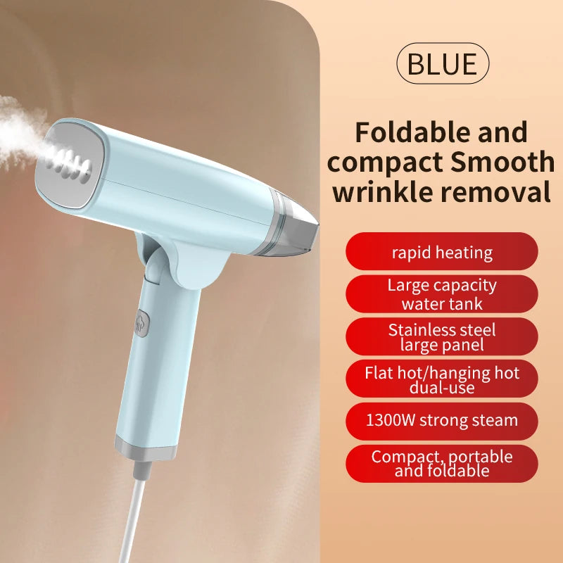 1300W Handheld Garment Steamer – Fast Wrinkle Remover for All Fabrics