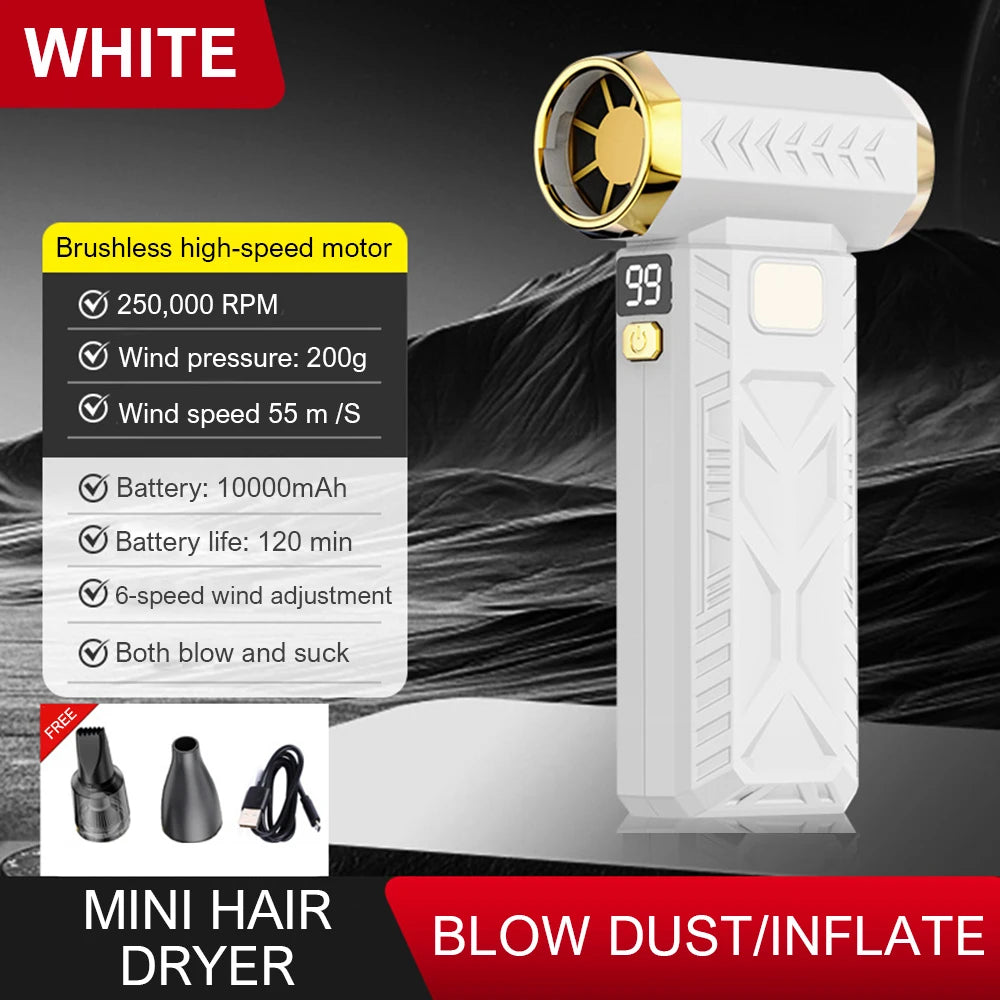 160,000RPM Super Powerful Air Blower – 2-in-1 Vacuum & Blower, Brushless Turbo"