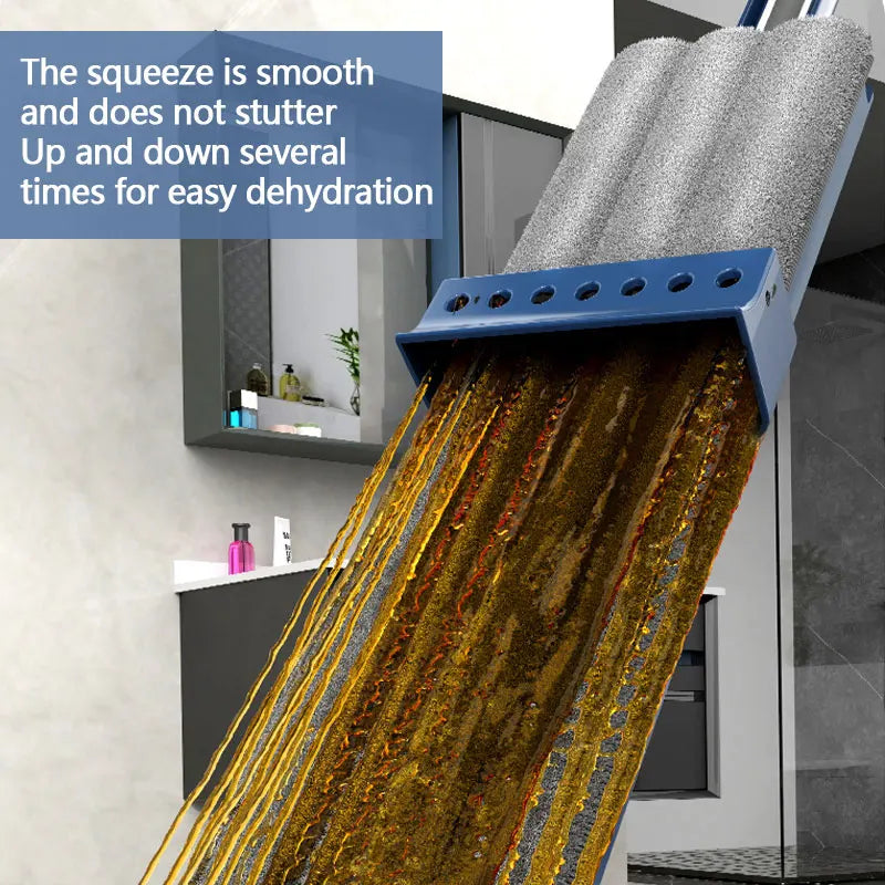 42cm Flat Mop – No Hand-Wash, Absorbent Wet & Dry Cleaning Mop"