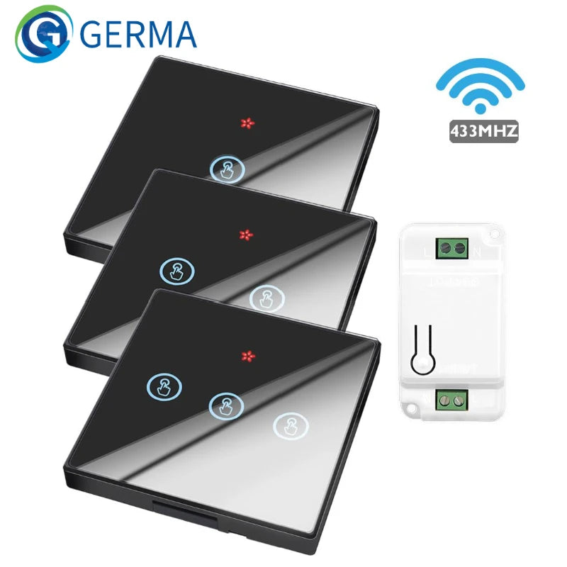 GERMA Smart Touch Light Switch with 433MHz Remote
