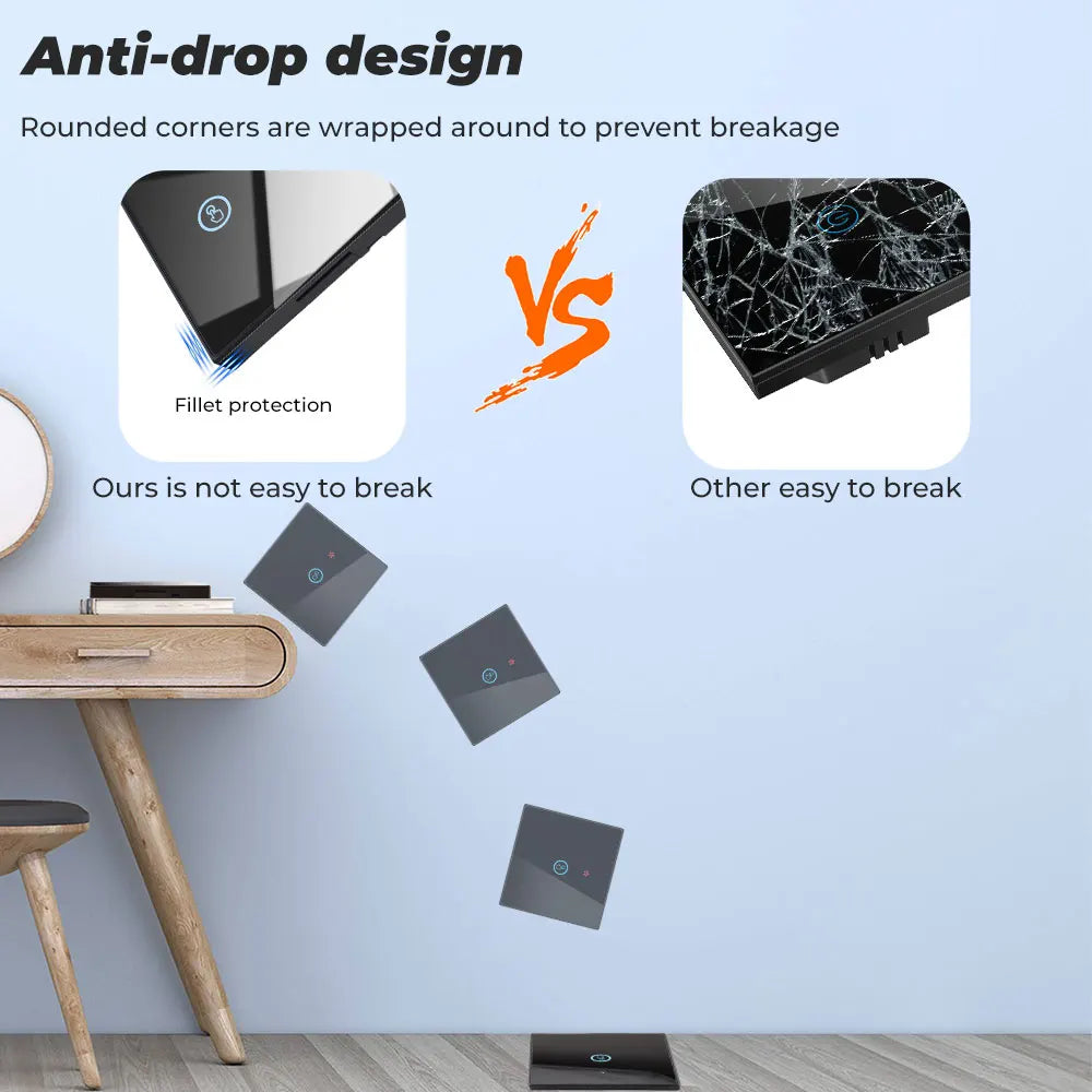 GERMA Smart Touch Light Switch with 433MHz Remote