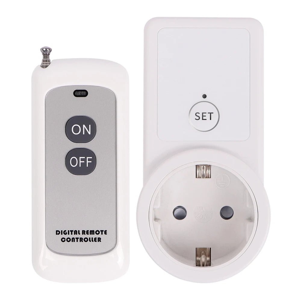Smart Remote Control Socket Wireless Power Outlet Light Switch 220V 16A EU Plug Socket Power Outlet 433mhz Wireless Control