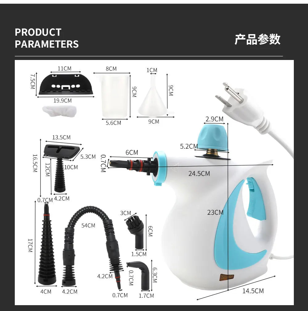 Handheld Steam Cleaner – Multi-Surface Cleaner for Sofa, Bathroom, Car & Kitchen