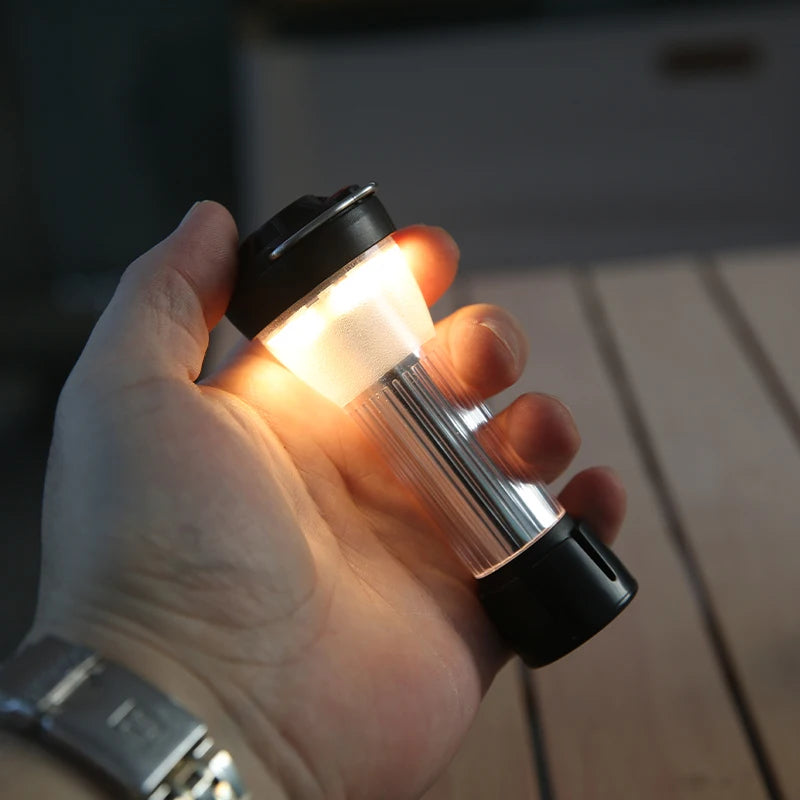 Camping Lantern with Tripod Dimmable Rechargeable LED Camping Tent Light Portable Small Camping Lamp Warm Light Tent Lantern