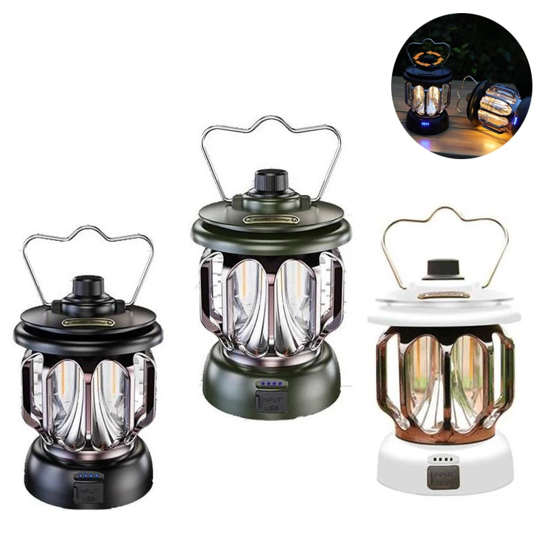 Outdoor Lantern Camping Tent Light Portable Retro Lighting Atmosphere Light LED Camping Light Adjustable Brightness
