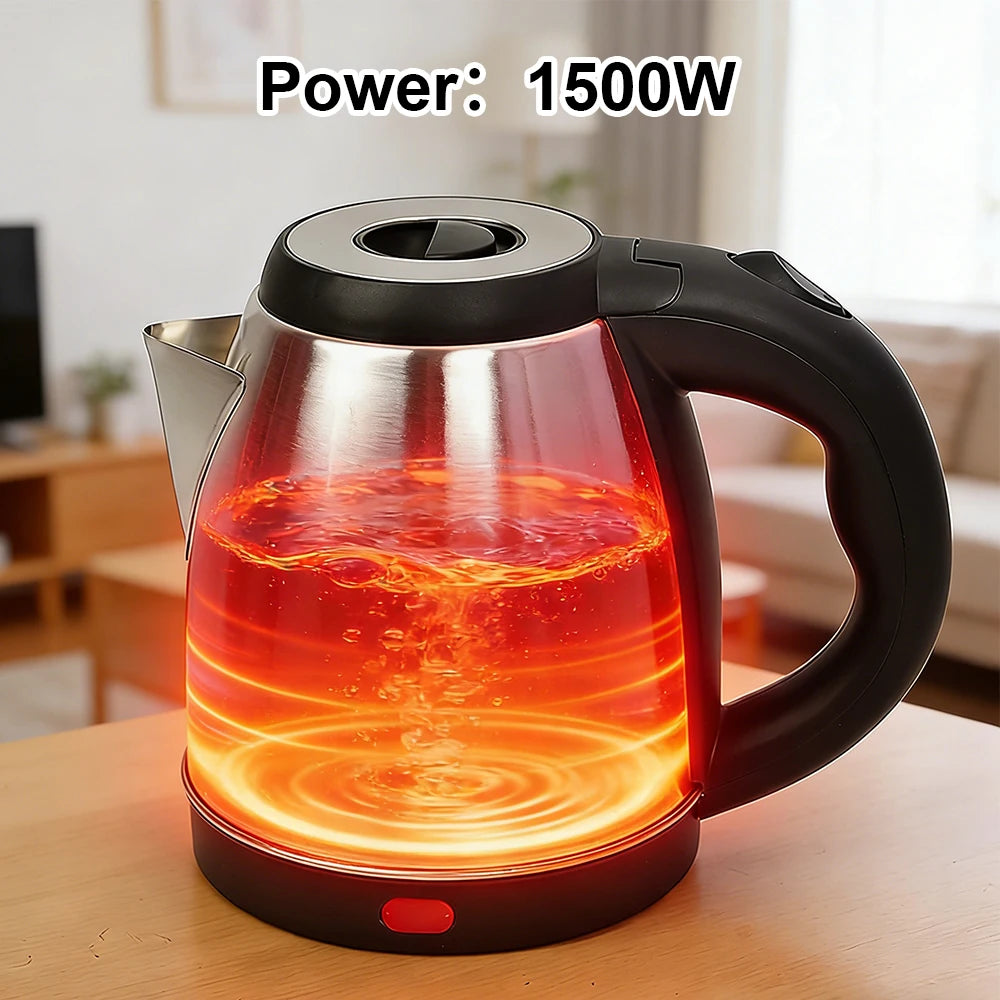 1.2L Electric Kettle AStainless Steel Auto Shut Off Anti-dry Burning Fast Heating Water Heater for Kitchen Daily Use