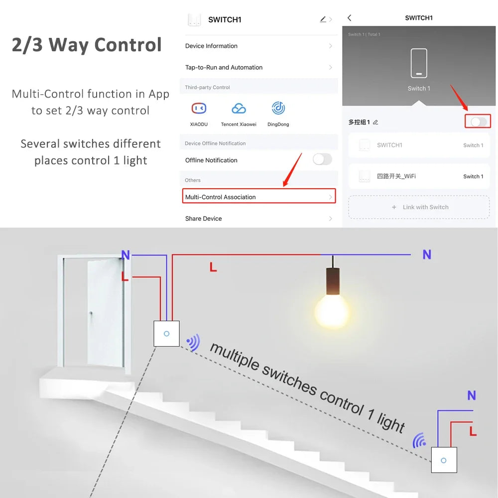Tuya Smart Life WiFi Wall Touch Button 220V