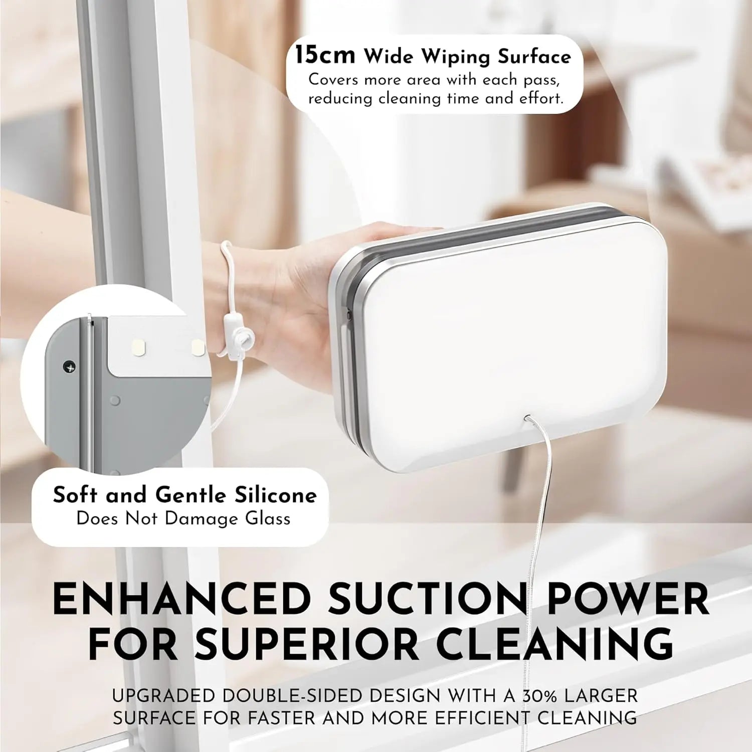 Magnetic Window Cleaner Tool Double-Sided Magnet Glass Brush Glazing Wiper Specialized Double Glazed Outside High Windows Washer