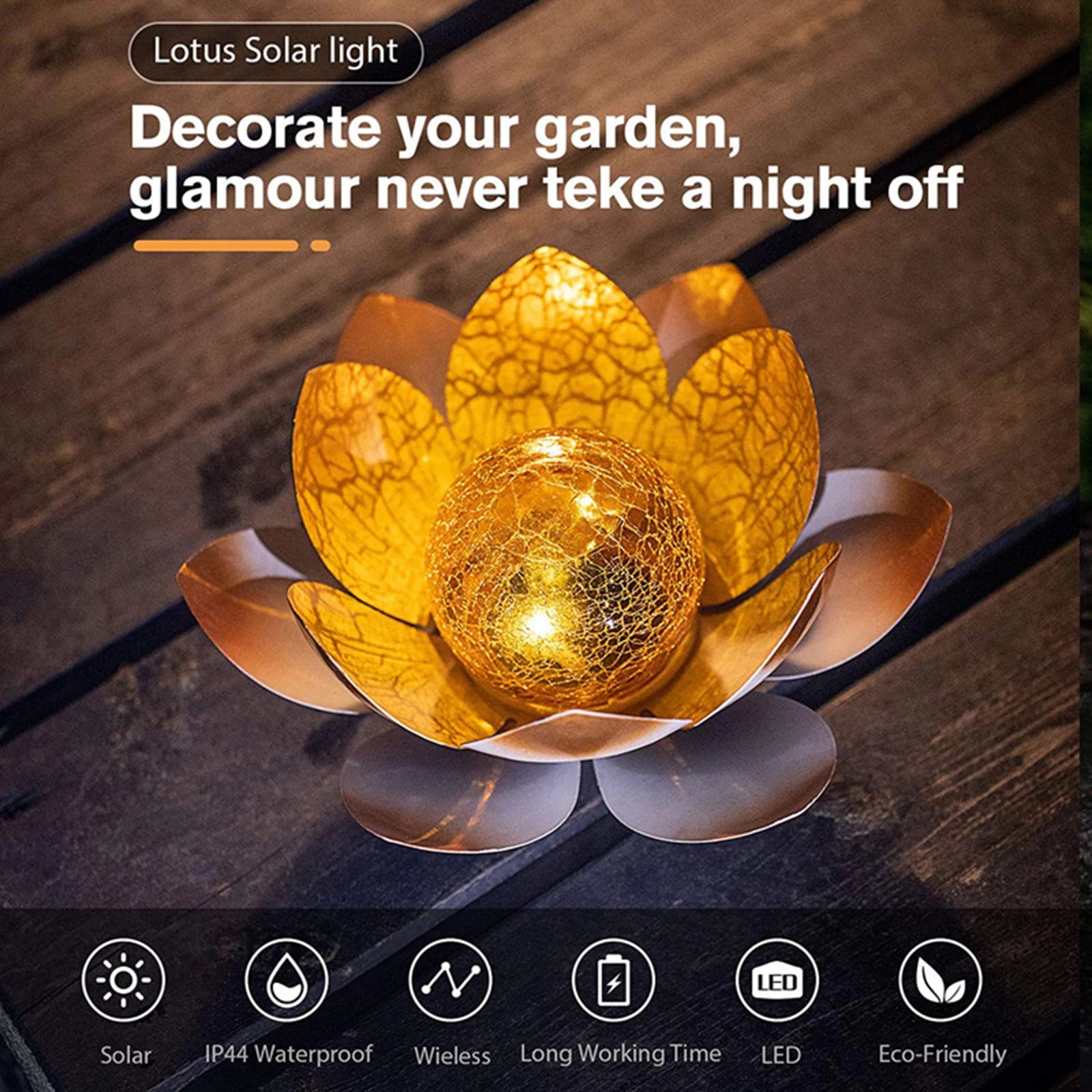 Solar Garden Lights Outdoor Waterproof LED Lotus Lamp Sunlight Yard Patio Lawn Path Driveway Decor Landscape Lights