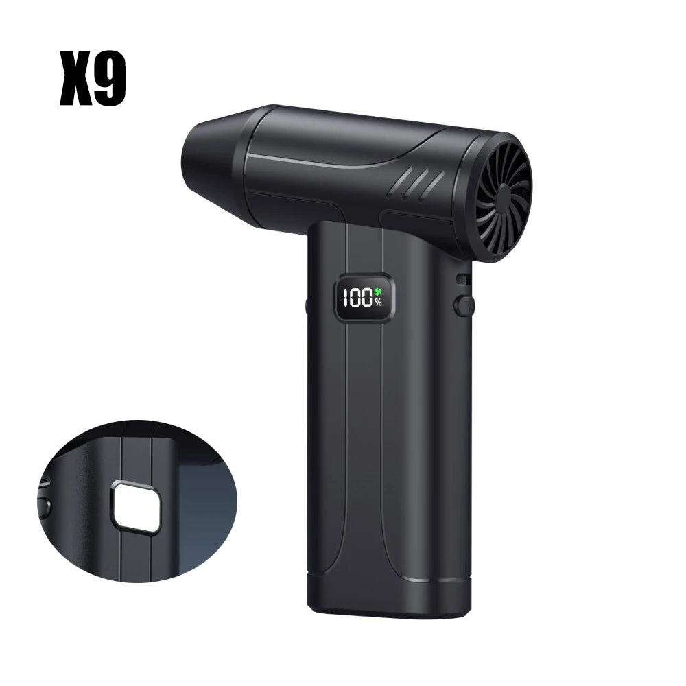 200,000RPM Violent Fan Air Blower – Brushless Turbo Jet, 52m/s Winds, Type-C Charging"