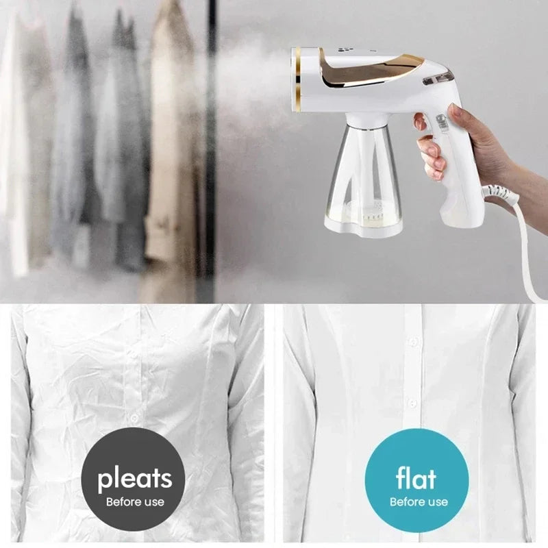 "Handheld Garment Steamer – Portable Travel Steamer for Wrinkles, Professional Grade"