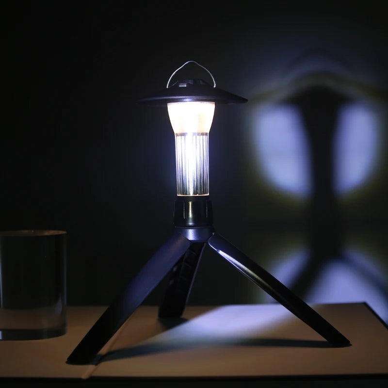 Camping Lantern with Tripod Dimmable Rechargeable LED Camping Tent Light Portable Small Camping Lamp Warm Light Tent Lantern