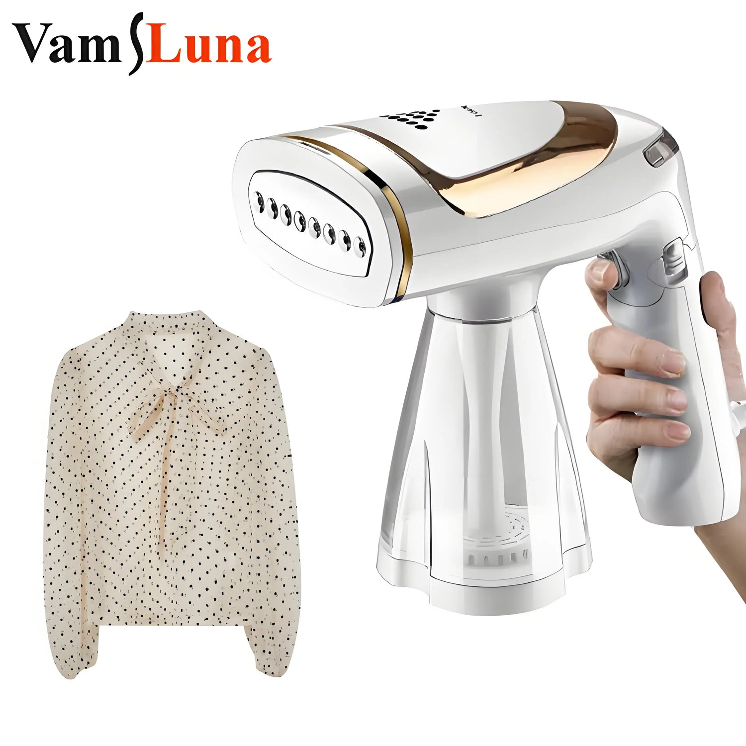 "Handheld Garment Steamer – Portable Travel Steamer for Wrinkles, Professional Grade"