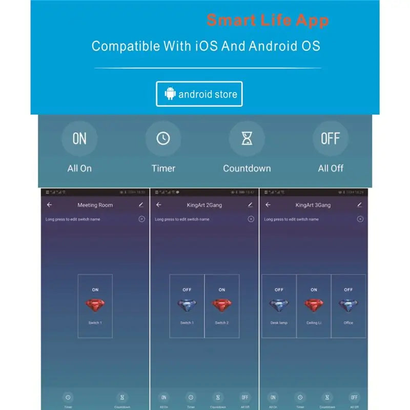 Delighted- Wifi Smart Wall Light Switch 10A Glass