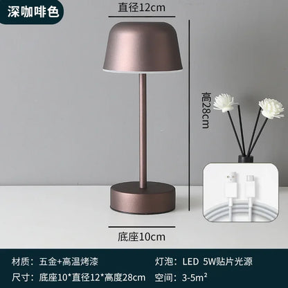 Modern Table Lamp Mushroom Metal Table Lights Art Design For Kid Room Minimalist Cute Portable Lighting Fixtures Bedside Lamp