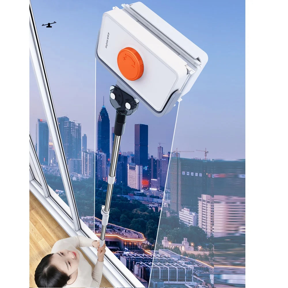 Professional Magnetic Window Cleaner – Double-Sided with Telescopic Rod"