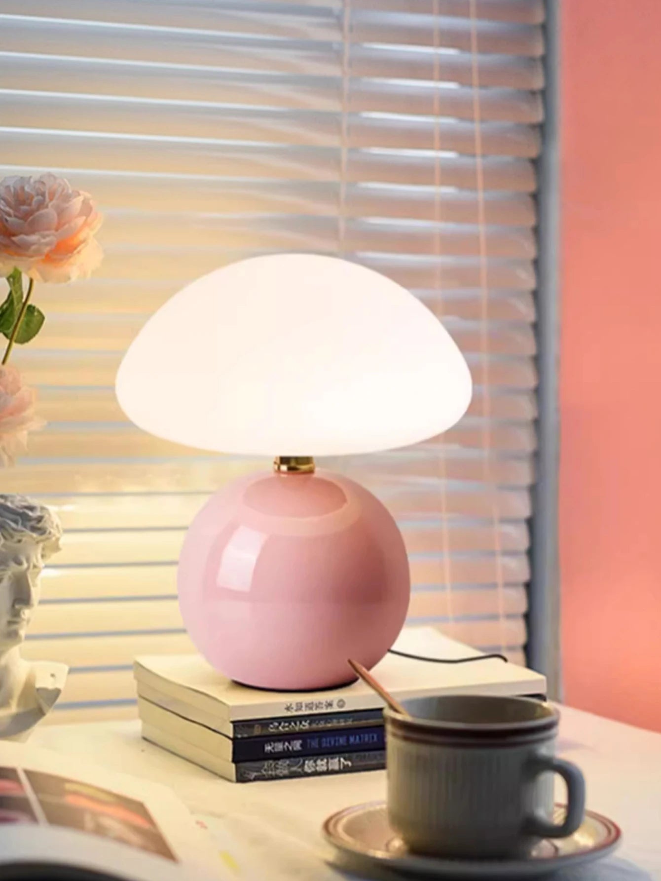 Led table lamp for bedroom Lamp bedside table White/pink/red/beige/orange stromatolite moon desk Mood light Room decorating item