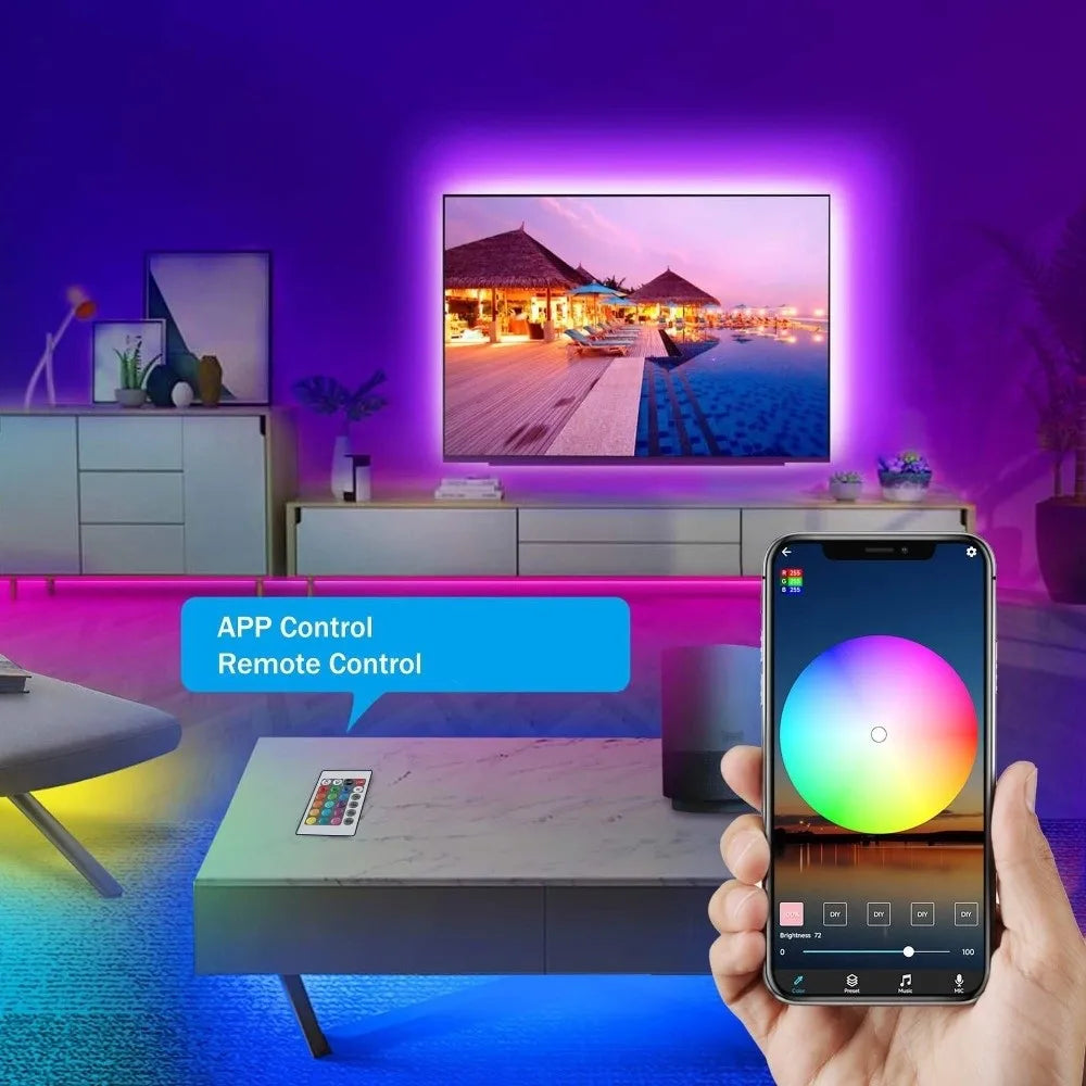 Smart Lights RGB Neon Strip 5V Power Waterproof Neon Strip Lights Remote Control App Control Flexible LED Strip Gaming Room