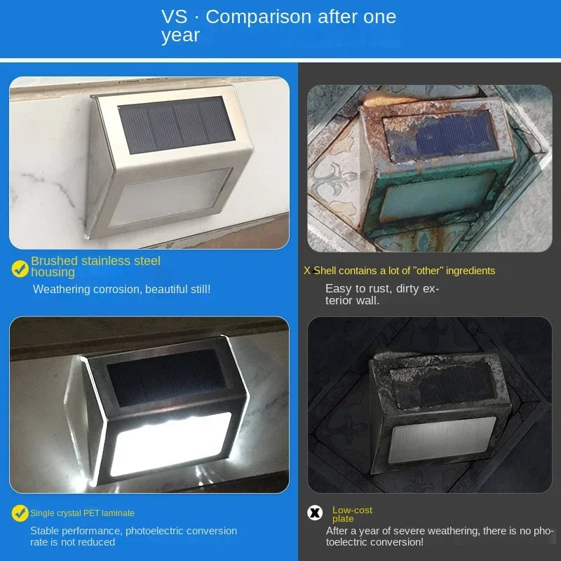 Solar Garden Light Outdoor Home Garden Decoration Staircase Light Courtyard Landscape Wall Light