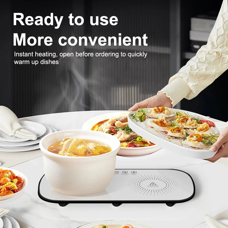 Electric Food Warmer Plate for Home Full Surface Heating